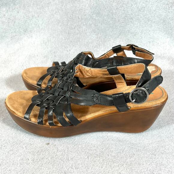 Yuu Womens Dora Gladiator Wedge Sandals Black Size 8.5M - Picture 5 of 14